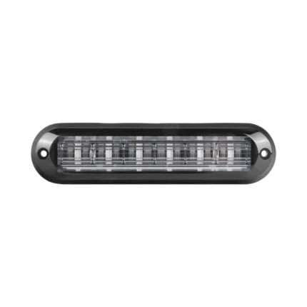 Luz Auxiliar Ultra Brillante IP67 de 6 LEDs, Color Azul, con mica transparente y bisel negro