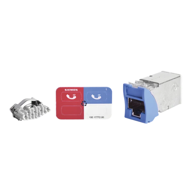 Z6AS06B-h Jack Z-MAX Cat6A, Blindado, Montaje híbrido en Placa de Pared (Plano y Angulado), Color Azul, Versión Bulk (Sin Empaque Individual) - Image 1