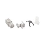 Plug RJ45 Cat6A Blindado, Terminación en Campo, Compatible con Todas las Categorías, Con Clip Protector de Seguro