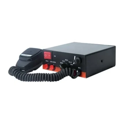 Sirena Vehicular de 100W de Potencia, Con Switch Giratorio de 6 posiciones, Micrófono de Uso Rudo e Interconexión a Radio