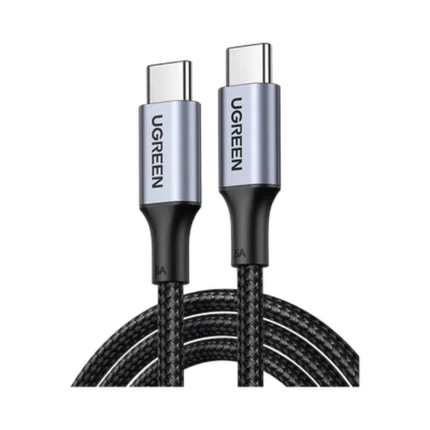 Cable USB-C a USB-C | 1 Metro | Carga Rápida de hasta 100W | Transferencia de datos 480 Mbps | PD3.0 | QC4.0/3.0/2.0 | FPC | AFC | Protección Integrada| Caja de Aluminio | Nylon Trenzado | Amplia Compatibilidad | Color Negro.