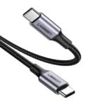 Cable USB-C a USB-C | 1 Metro | Carga Rápida de hasta 100W | Transferencia de datos 480 Mbps | PD3.0 | QC4.0/3.0/2.0 | FPC | AFC | Protección Integrada| Caja de Aluminio | Nylon Trenzado | Amplia Compatibilidad | Color Negro.