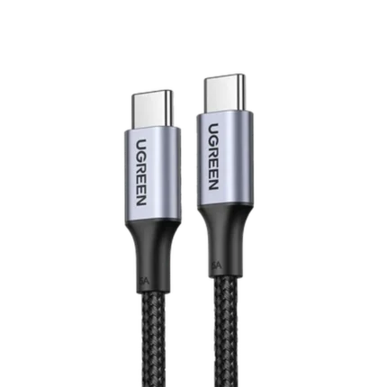 Cable USB-C a USB-C | 2 Metros | Carga Rápida de hasta 100W | Transferencia de datos 480 Mbps | PD3.0 | QC4.0/3.0/2.0 | FPC | AFC | Protección Integrada| Caja de Aluminio | Nylon Trenzado | Amplia Compatibilidad | Color Negro.