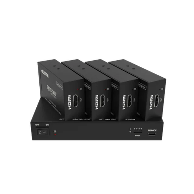 EPC-SPB14E70-83710 Splitter Extensor 1x4 | 4K@60Hz a 60m | 4K@30Hz a 70m | Cable Cat6 | EDID | HDCP 2.2 | Salida Loop - Image 1