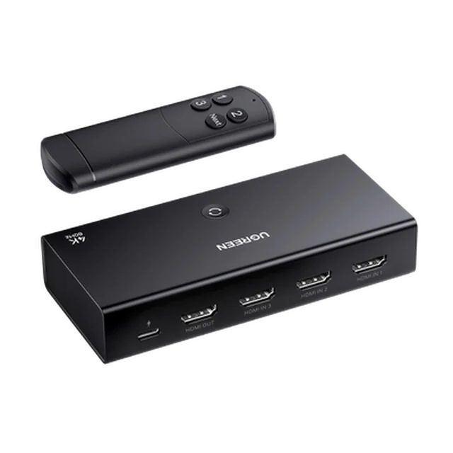 15376-102393 Conmutador HDMI Switch 4@60Hz | 3 Entradas a 1 Salida | 3D | HDR | Dolby Atmos | DTS5.1/7.1 | HDCP2.2 | PCM2.0 | HDMI2.0 | Reduce el Retraso y la perdida de fotogramas | Incluye Control Remoto. - Image 1