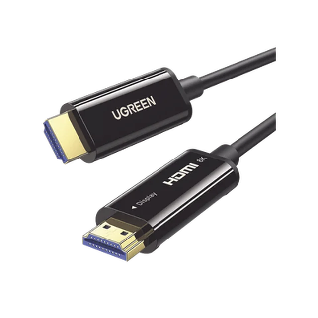 80406-100984 Cable HDMI de 10 Metros (32.81 Pies) por Fibra Óptica 8K@60Hz / Fibra de 4 Núcleos + Cobre Estañado de 7 Núcleos / Compatible con HDMI 2.1 / Alta Velocidad 18 Gbps / 3D / HDR / Caja de Aleación Zinc / Premium - Image 1