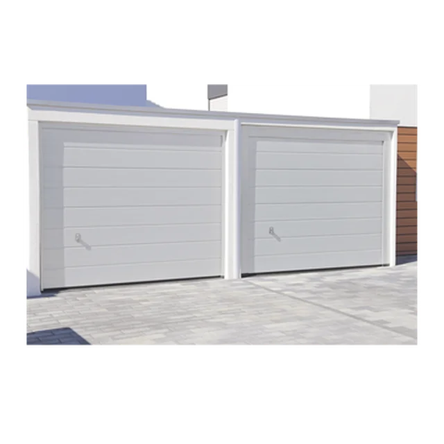 GARAGE-168-97587 Puerta de Garage de Alta Calidad / Linea Central / Color Blanco 16X8 pies, AISLADA, Estilo Americana. - Image 1