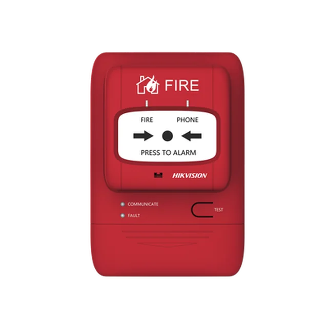 J-SAP-HK1104-108612 (HikFire) Botón Manual de Alarma contra Incendios / Comunicación LoRa / Indicador Multicolor / Reseteo con Llave / Instalación en Pared - Image 1